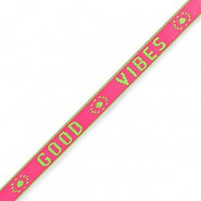 Lint met tekst "Good vibes" Neon pink-green
